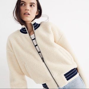 Madewell Sherpa Varsity Bomber Jacket #Cybermondaysale